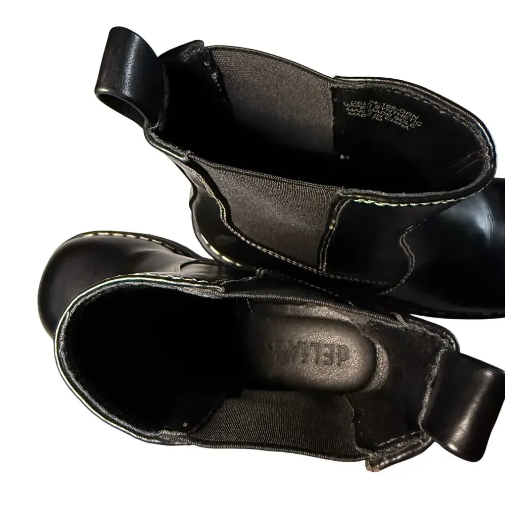 dELiA*s by Dolls Kill Born To Explore Black Chunky Platform Chelsea Boots Sz 7